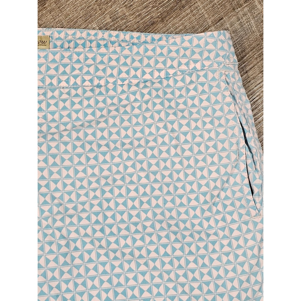 J. Crew Mens Blue Geometric Print Board Shorts Swim Trunks Size 34 7 Inch Inseam - Picture 4 of 9